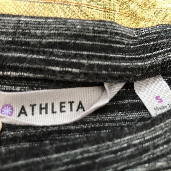 Athleta Black and Gray Striped Midi Dress - Picture 5 of 7